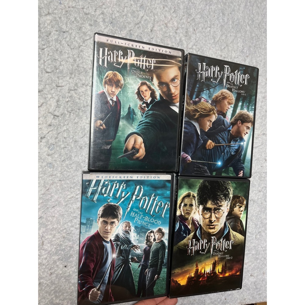 Harry Potter‎ 4 DVD Lot Order of Phoenix Half-Blood Prince Deathly Hallows 1 & 2